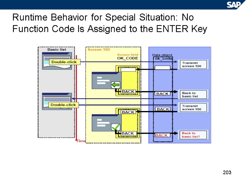 203 Runtime Behavior for Special Situation: No Function Code Is Assigned to the ENTER